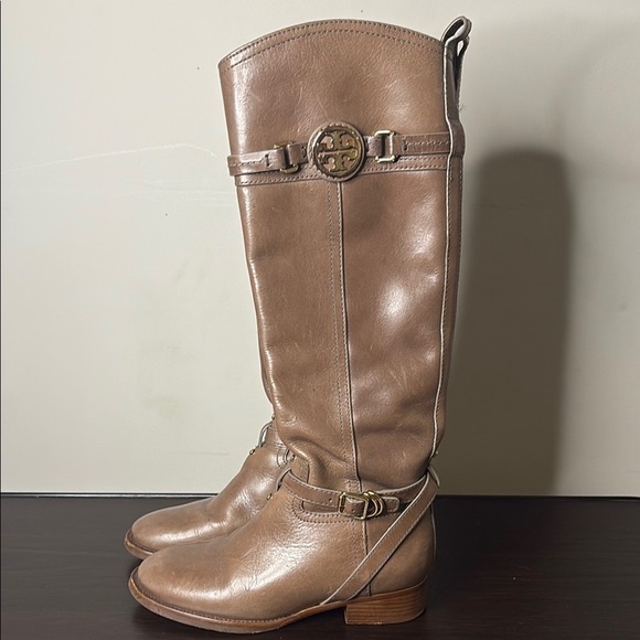Tory Burch Tan Leather Riding Boots - Picture 1 of 16